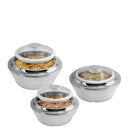 Tabakh Cassa Glass Mega Set Of 3 Casserole(1500ml, 2000ml, 3000ml)