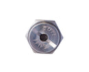Metal hex nut with 'EUI' branding on a white background