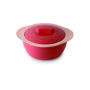 Red silicone lid on a white background
