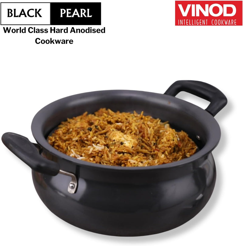 Vinod Black Pearl Hard Anodised Handi with Lid 5.0 Liters Medium