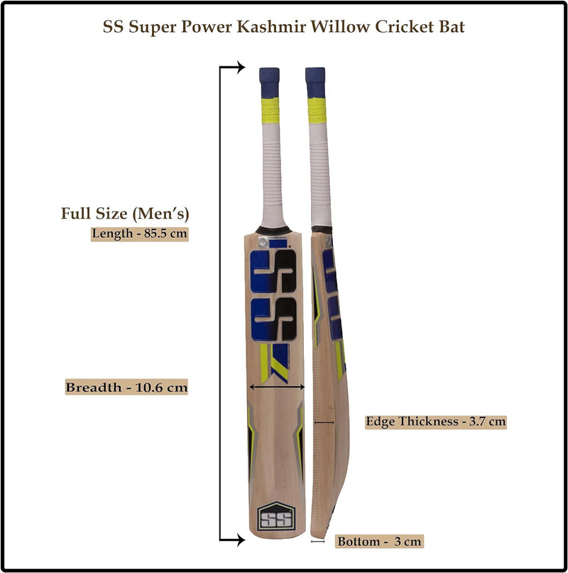 SS Kashmir Willow Cricket Bat Short Handle (Short Handle, Super Power)