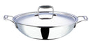 Vinod Platinum Triply Stainless Steel Deep Kadai with Lid - 30cm (4.8L) (Induction Friendly)