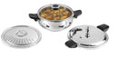 Vinod Magic Stainless Steel Smart 3 in 1 Pressure Cooker 5.5 Litre | 5mm Thick Base | All in One with Strainer & Glass Lid | Induction and Gas Base | ISI certified |