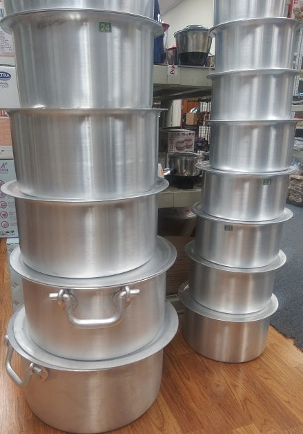 Aluminum Cooking Pots w/ Lids 19 Pcs Set, Size: 12" to 30"