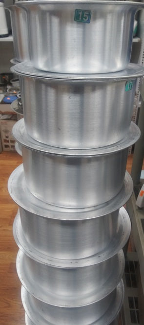 Aluminum Cooking Pots w/ Lids 17 Pcs Set, Size: 14" to 32"