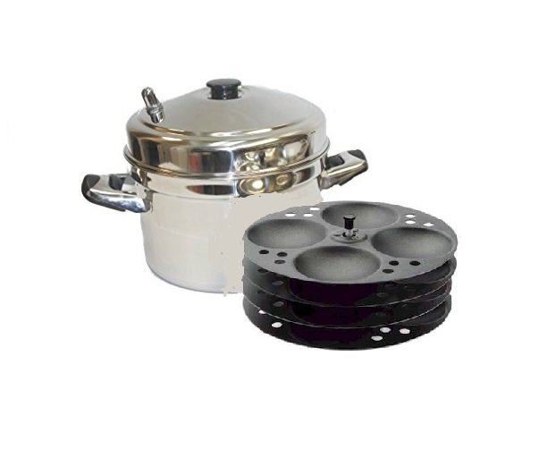 Tabakh Stainless Steel Idli Cooker With 4-Racks Non-Stick Idly Stand