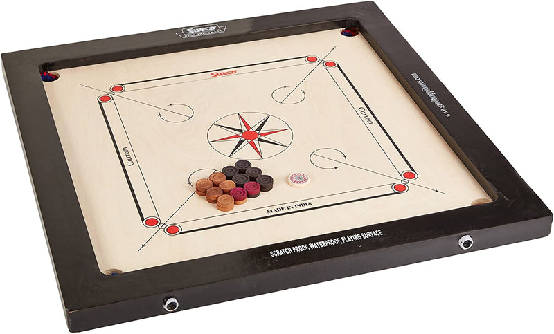 Surco Boss Speedo Carrom Board with Coins and Striker, 20mm
