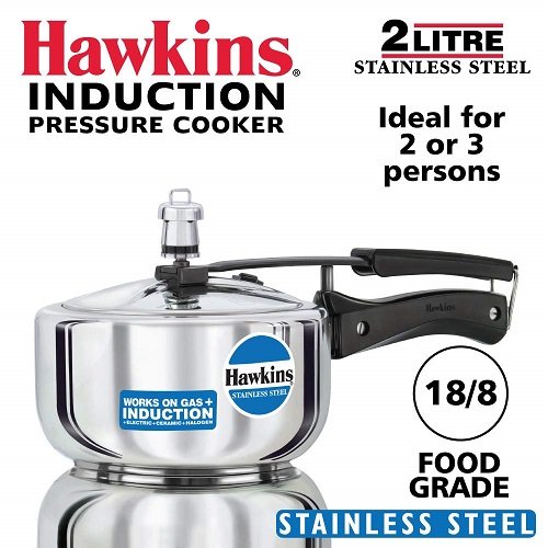 Hawkins Stainless Steel 2 Liter Pressure Cooker 2 Litre