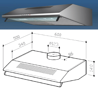 Multistar MUC30HDSS-COM Ducted or Ductless Range Hood for 220 Volts