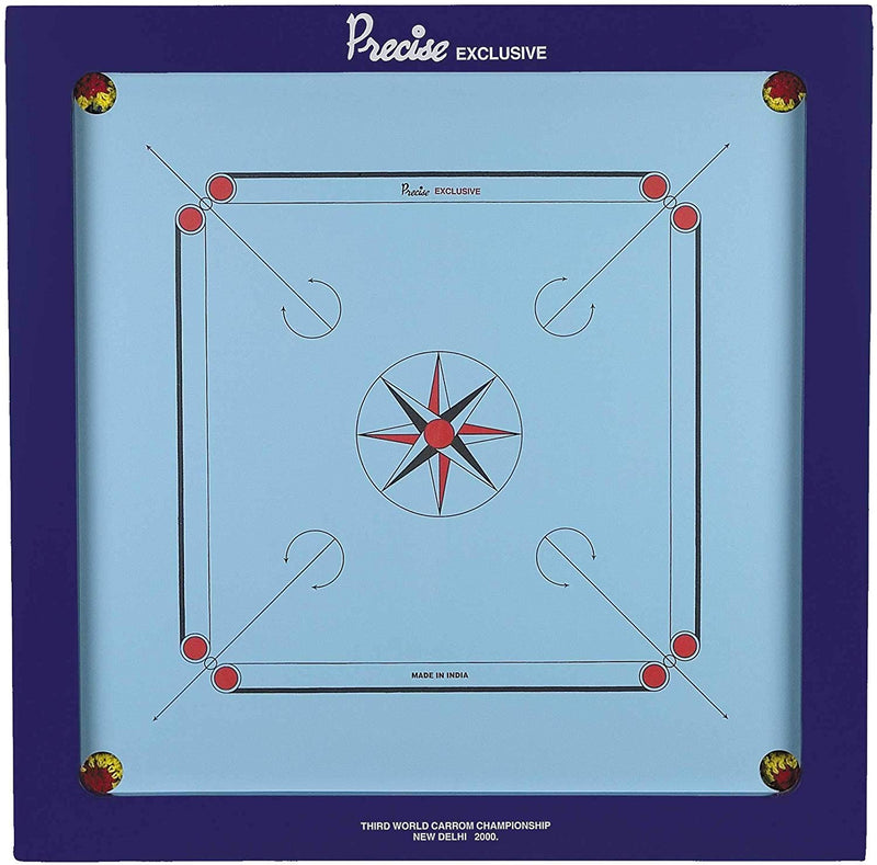 Tabakh Exclusive 20mm Carrom Board with Coins, Striker, and Powder by Precise