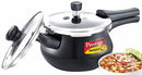 Prestige Deluxe Duo Plus Induction Base Hard Anodized Pressure Cooker with Glass Lid, 3.3 Litres