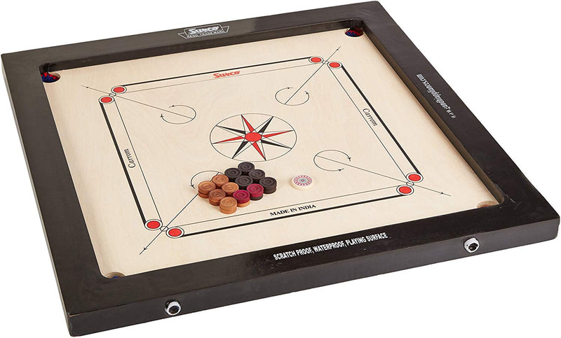 Surco Boss Speedo Carrom Board with Coins and Striker, 16mm