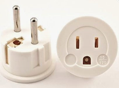 Grounded American to German Grounded Shucko Plug Adapter
