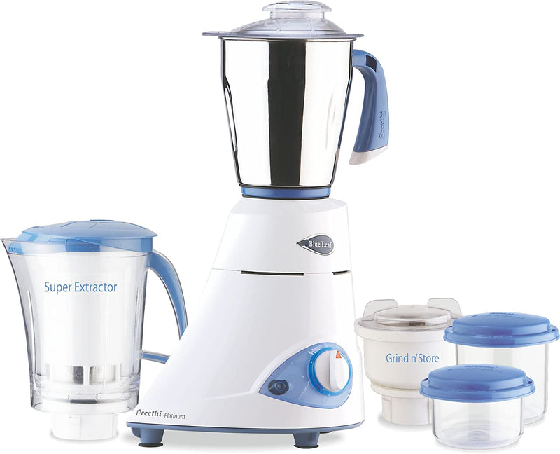 Preethi Blue Leaf Platinum Mixer Grinder, 110V for USA and Canada - Open Box - Store Pickup Only