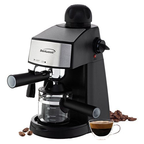 Brentwood Electric Moka Pot Espresso Machine, 6-Cup, Black
