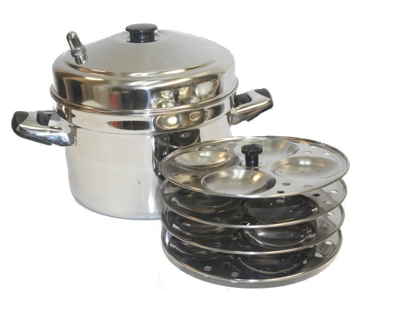 Tabakh 5-Rack Stainless Steel Idli Cooker with Stand, Makes 20 Idlis