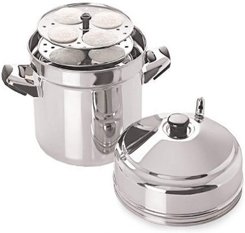Tabakh 6-Rack Stainless Steel Idli Cooker with Stand, Makes 24 Idlis