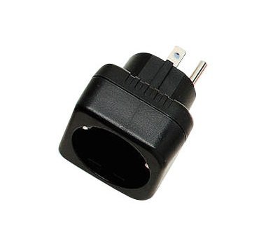 Grounded Euro (Shucko) to Grounded USA/Canada/Mexico Plug Adapter