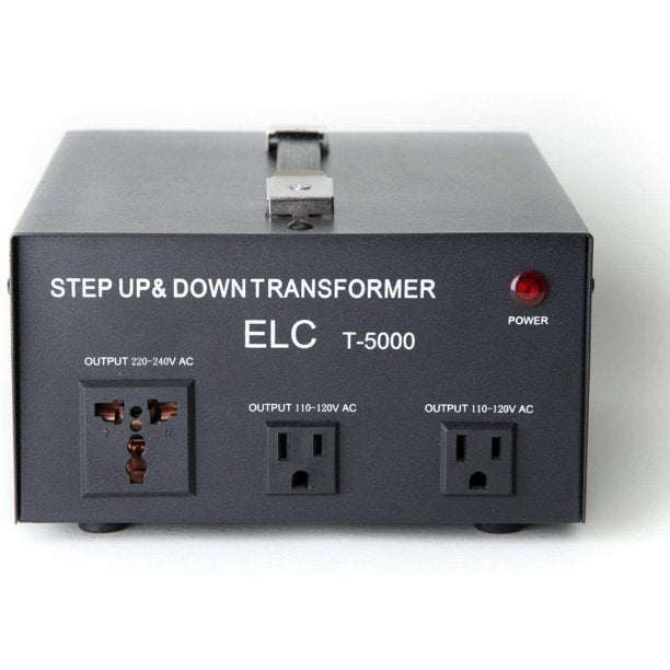 ELC T-5000UD T-5000+ 5000-Watt Voltage Converter Transformer - Step Up/Down - 110V/220V - Circuit Breaker Protection -Heavy Duty