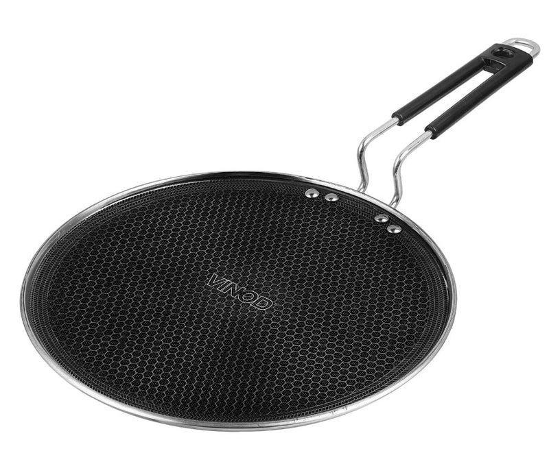 Vinod Platinum Triply Stainless Steel SAS Pro Concave Tawa - 25 cm (Induction Friendly)