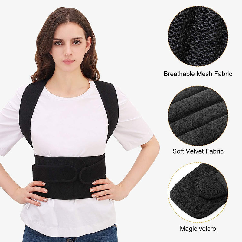 Back Brace Posture Corrector for Women and Men Back Lumbar Support Shoulder Posture Support for Improve Posture Provide and Back Pain Relief Large Size