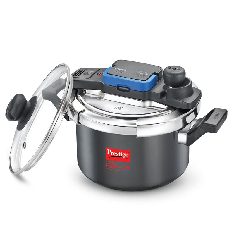 Prestige Svachh Flip-on 3 Liter Hard Anodised Mini Pressure Cooker with Glass Lid