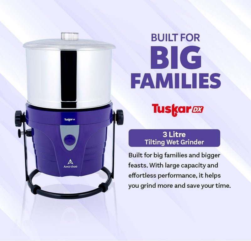 Tabakh Amirthaa Tuskar DX 3 Litre  Tilting Wet Grinder 110V 60 Hz Store Pickup Only