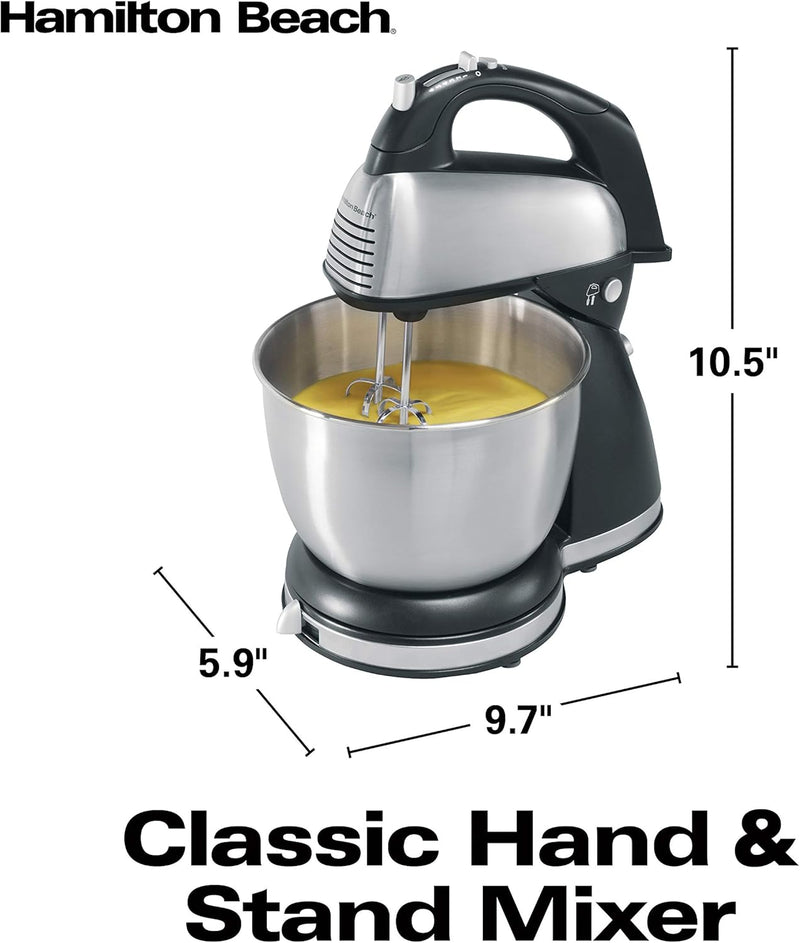 Hamilton Beach Classic Hand and Stand Mixer Black and Stainless