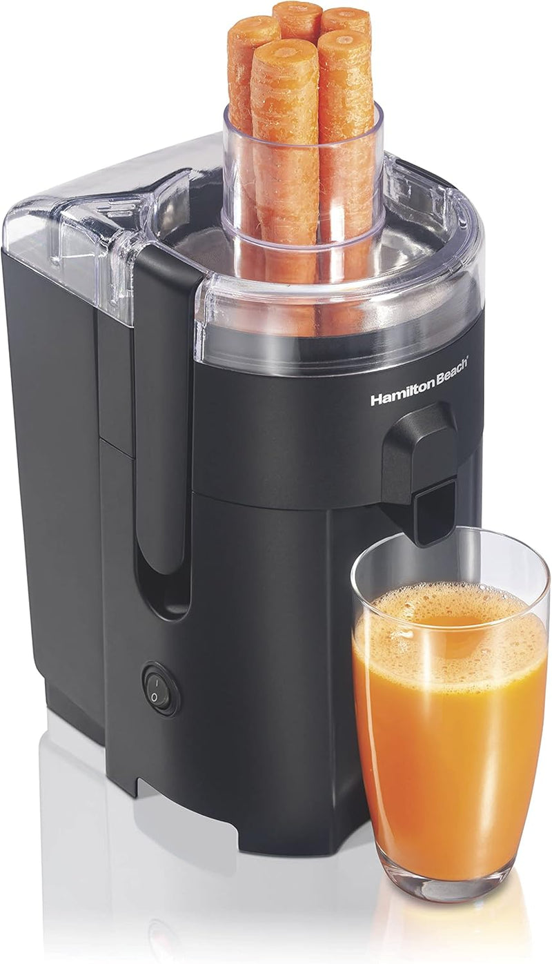 Hamilton Beach Health Smart Juicer Machine, Compact Centrifugal Extractor, 2.4” Feed Chute for Fruits and Vegetables, Easy to Clean, BPA Free, 400W, Black (67500)