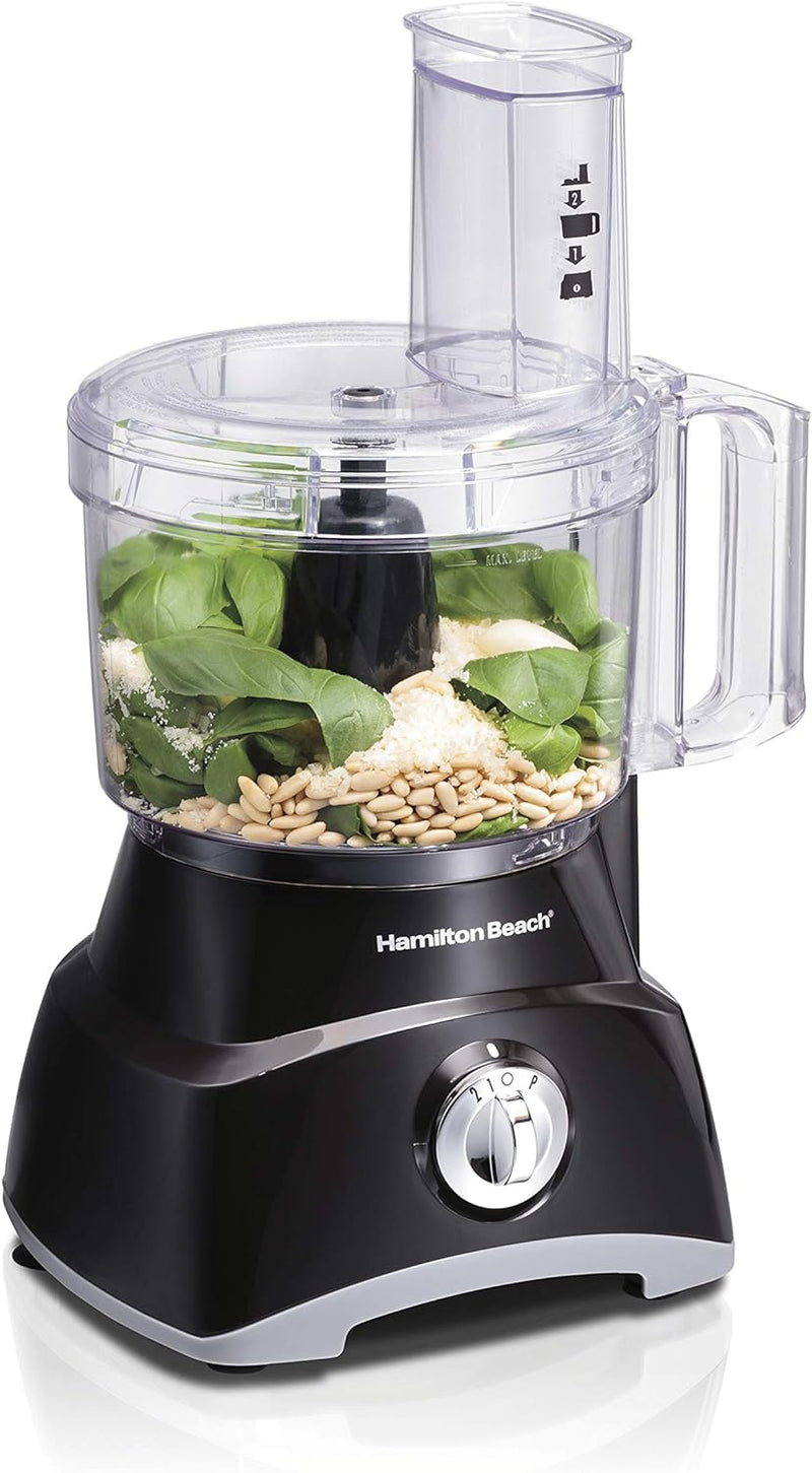 Hamilton Beach Food Processor & Vegetable Chopper for Slicing, Shredding, Mincing, and Puree, 8 Cup, Black