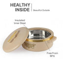 CELLO Exotic Insulated Roti Casserole Hot Pot Case 2500ml | Food Grade Inner Steel, Double Wall Insulated, Keeps Fresh for Long Hours | Ideal For Roti, Rice & Biryani