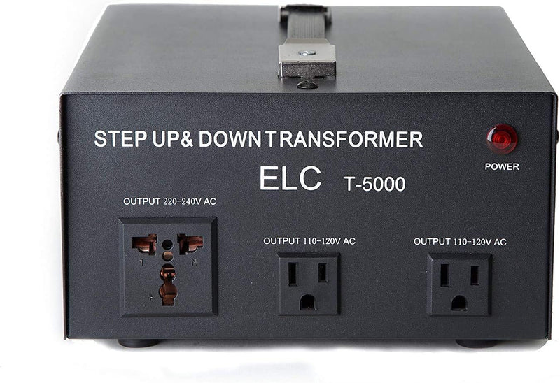 ELC T-5000 Voltage Converter Transformer - Step Up/Down - 110v to 220v / 220v to 110v Power Converter - Circuit Breaker Protection, CE Certified [3-Years Warranty]