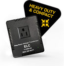 ELC 200 Watt Voltage Converter Transformer Heavy Duty Compact - Step Down - 220/240 to 110/120 Volt - Light Weight - Travel - for Hair Straightener, Toothbrush, TVs, Laptops, Chargers