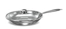 Preethi Metallica Collection Triply Stainless Steel Frypan with Glass Lid, 26 cm, Gas & Induction Compatible, Metal Spatula Friendly