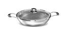 Preethi Diva Collection Triply Stainless Steel Kadai with API Technology, 20 cm, Gas & Induction Compatible, with Glass Lid, Metal Spatula Friendly