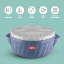 Milton Flora Regular Set Insulated Inner Steel Casserole for Roti 3Pc (750ml 1.25L & 2.1L) Hot Box for Kitchen, Hot Pot with Lid, Chapati Box, Roti Casserole, Serving Boxes, Hotcase, Stone Bue