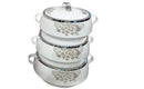 Tabakh Florina Mega Casserole Set–3-Piece Insulated Hotpots with Elegant Floral Design | Premium Thermal Food Containers (1500, 2000, 3000 ml)