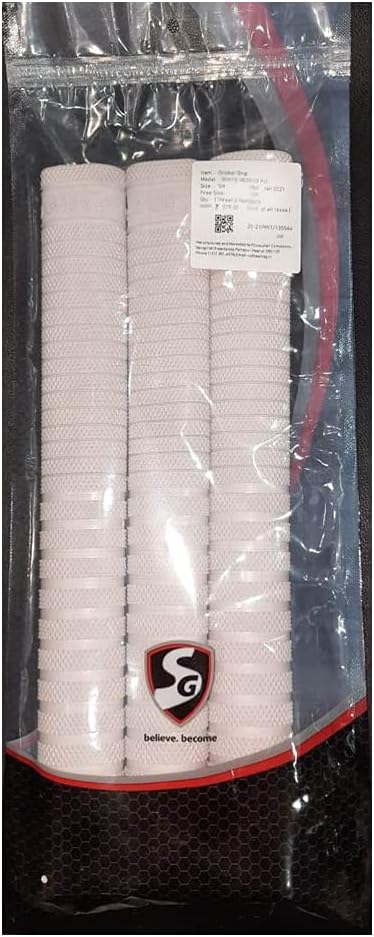 SG White Hexa Cricket bat Grip Pack of 3