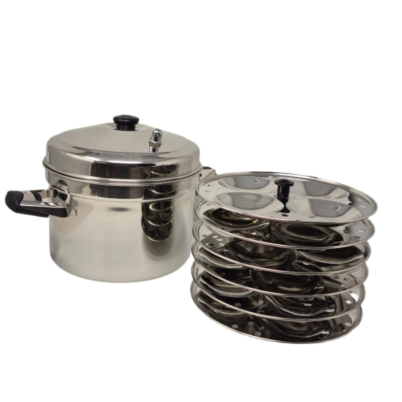 TABAKH Stainless Steel Cooker with 6-Rack Idli Stand, Makes 24 Idlys
