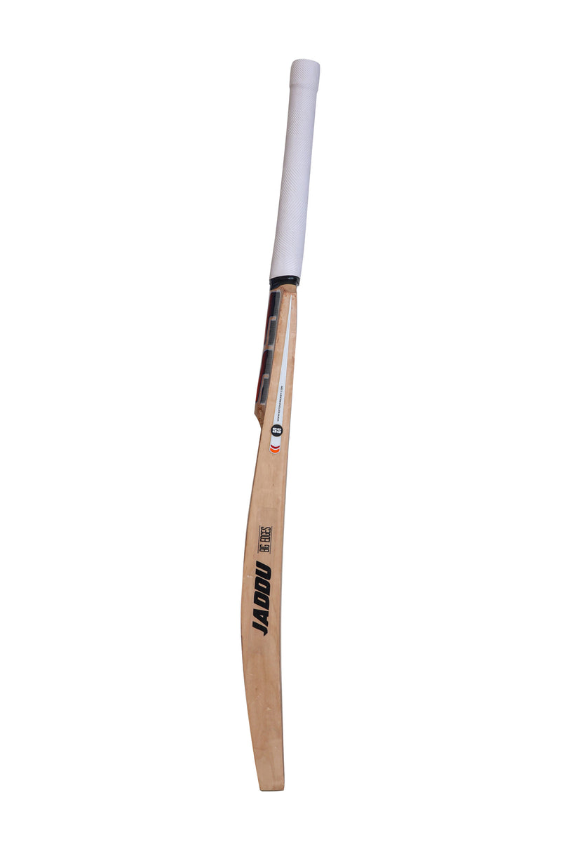 SS Jaddu Players Jumbo Kashmir Willow Leather Ball Cricket Bat Adult Size - Short Handle (Cover Included)