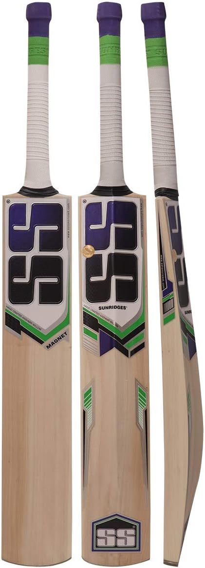 SS Kashmir Willow Leather Ball Cricket Bat, Exclusive Cricket Bat for Adult Full Size with Full Protection Cover (Magnet)