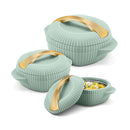 MILTON Casserole Oyster Regular Gift Set 3 Pcs Set Hotpot (1000ml, 1500ml and 2000ml) Green