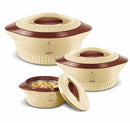MILTON Casserole Royal Regular Gift Set 3 Pcs Set Hotpot (1000ml, 1500ml and 2000ml) Brown