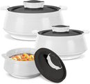 MILTON Casserole Venice 3 Pcs Set Hotpot (1000ml, 1500ml and 2000ml) White