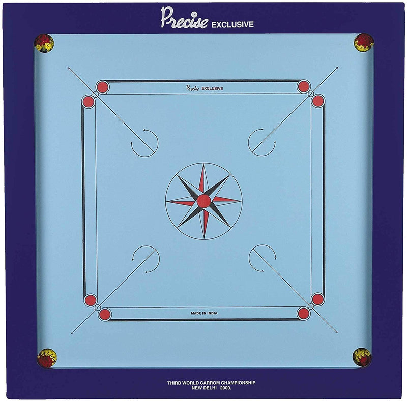 Tabakh Exclusive 20mm Carrom Board with Coins, Striker, and Powder by Precise -Open Box Final Sale Store Pickup Only