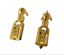 Two brass colored Preethi mixer grinder connection end terminal pieces.