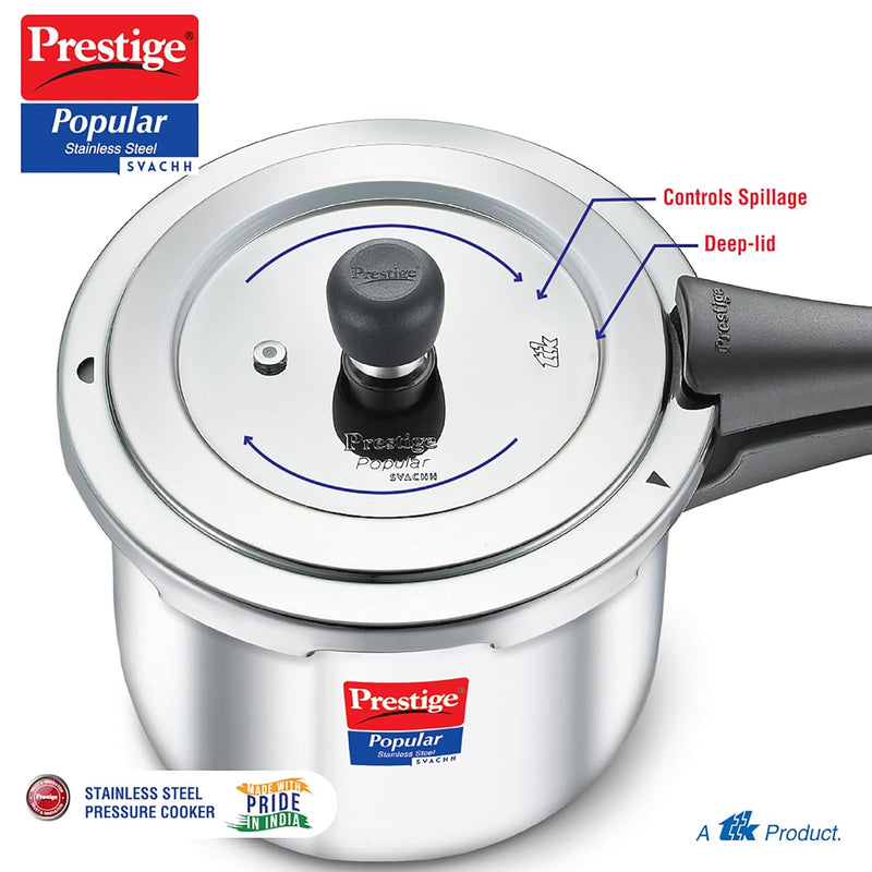 Prestige Svachh Popular Stainless Steel Pressure Cooker 3 Liter