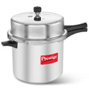 Prestige 12 Litre Aluminium Popular Plus Outerlid Pressure Cooker|Deep Lid for spillage Control|Virgin Aluminium|Gas Compatible Only