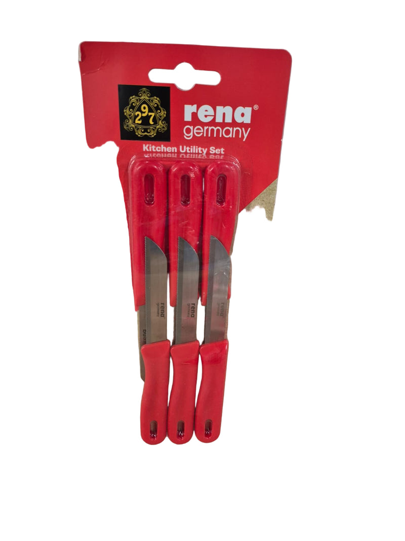 Rena Germany Kitchen Knife 90mm Serrated - Set of 6