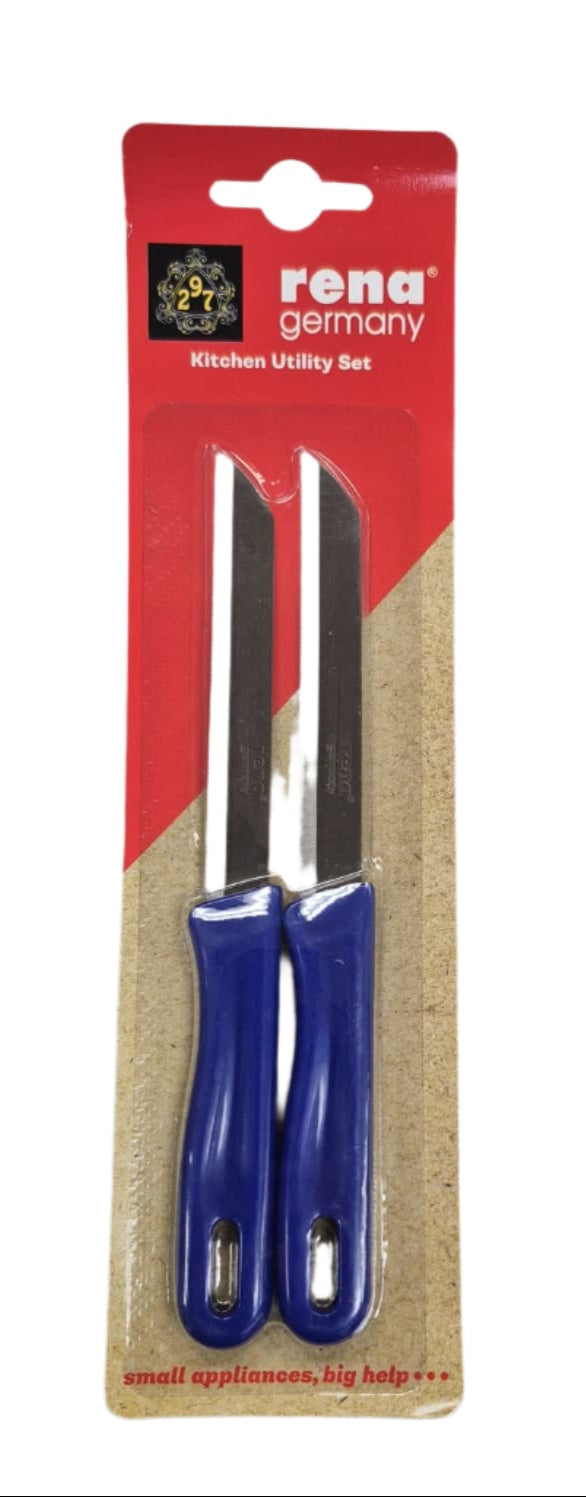 Two knives in a rena Germany packaging on a gray background